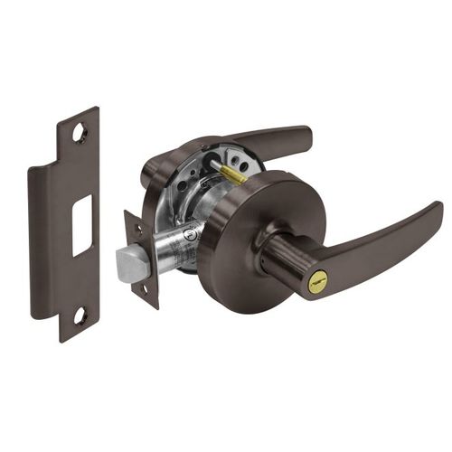 Privacy Cylindrical Lock Grade 1 with B Lever and L Rose and ASA Strike Dark Bronze Finish