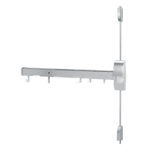 28" to 36" Exit Only Surface Vertical Rod Exit Device Satin Stainless Steel Finish