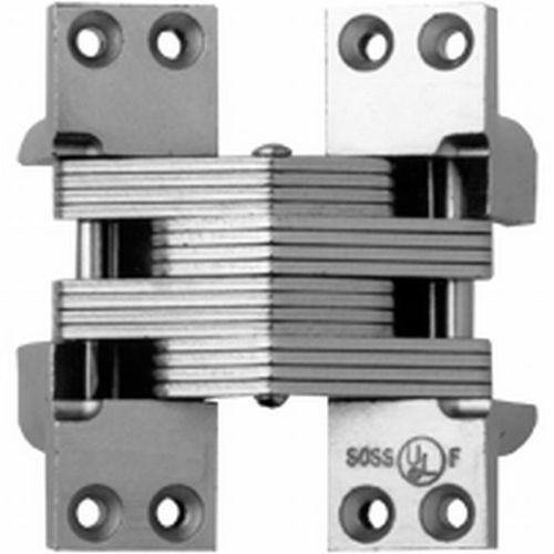 1-3/8" x 4-1/2" Heavy Duty Alloy Steel Fire Rated Invisible Hinge for 2" Doors Bright Stainless Steel Finish
