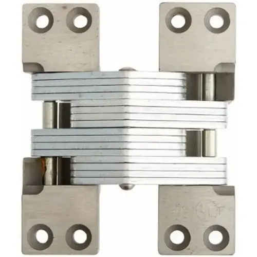 1-3/8" x 4-1/2" Heavy Duty Alloy Steel Fire Rated Invisible Hinge for 2" Doors Bright Stainless Steel Finish