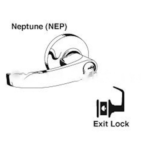 AL25D Neptune Exit Lock, Bright Polished Chrome