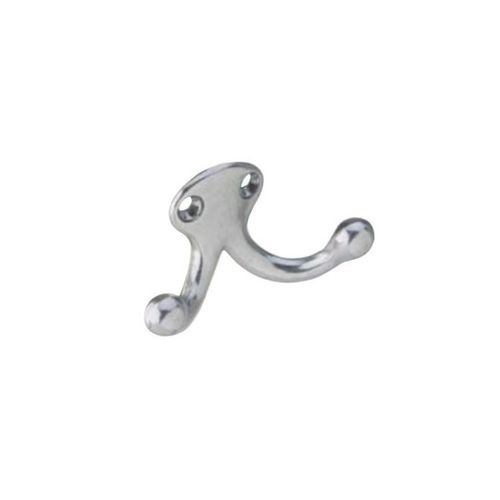 582 Wardrobe Hook, Clear Coated Aluminum