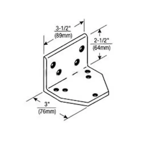 Norton 2019L 689 7500 Series Angle Bracket, Aluminum Painted