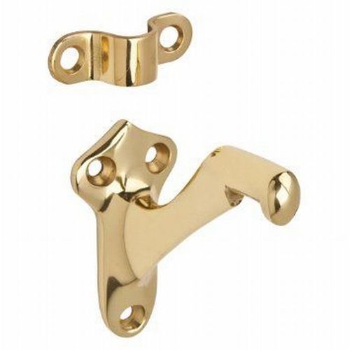 59 Handrail Bracket, Bright Brass Plated