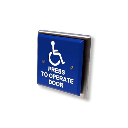 Blue Switch Press to Operate Door Wheelchair 4-1/2" Square