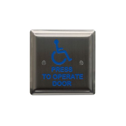 Stainless Steel Switch Press to Operate Door Wheelchair 4-1/2" Square