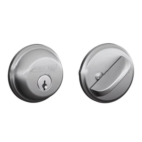 Single Cylinder Deadbolt C Keyway with 12287 Latch and 10116 Strike Satin Chrome Finish