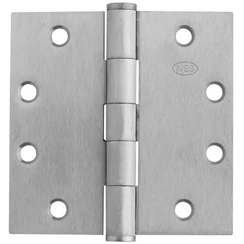 4-1/2" x 4-1/2" Five Knuckle Plain Bearing Standard Weight Hinge Satin Chrome Finish