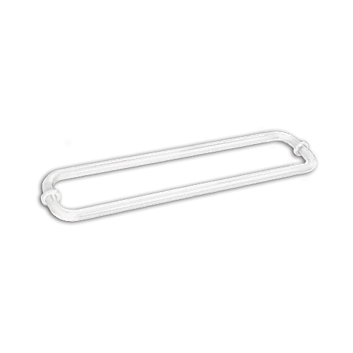 White 18" BM Series Back-to-Back Tubular Towel Bars with Metal Washers