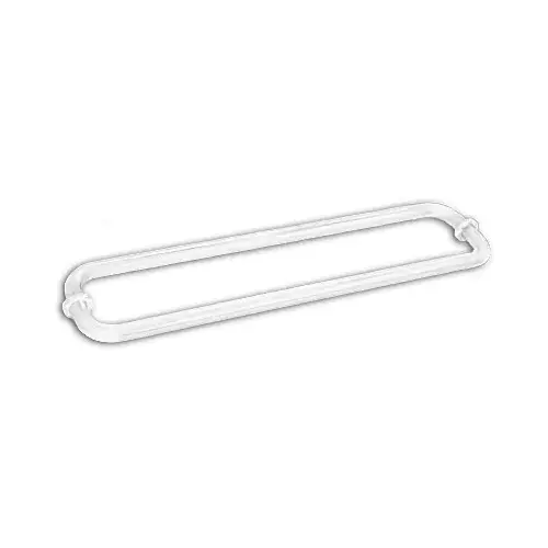 White 18" BM Series Back-to-Back Tubular Towel Bars with Metal Washers