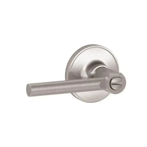 Broadway Lever Privacy Lock with Adjustable Latch and Radius Strike Satin Chrome Finish