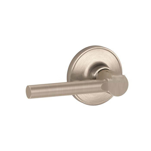 Broadway Lever Passage Lock with Adjustable Latch and Radius Strike Satin Nickel Finish