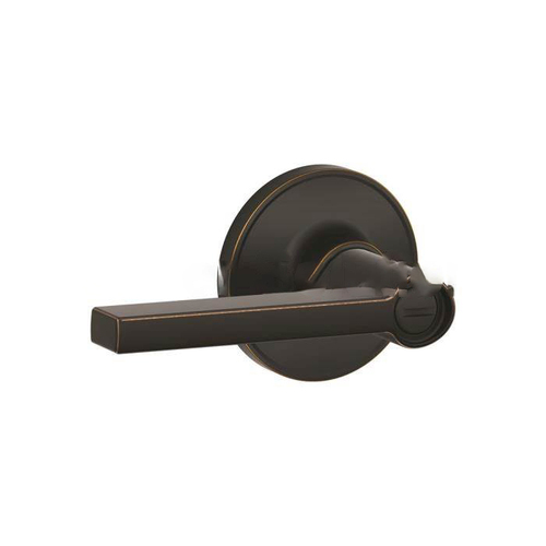 Privacy Lock Solstice Lever with Collins Rose Aged Bronze Finish with Adjustable Latch and Radius Strike