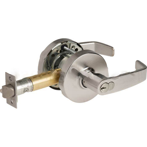 Grade 1 Classroom Cylindrical Lock, L Lever, LFIC Prep Disposable Core, Satin Chrome Finish, Not Handed Satin Chrome