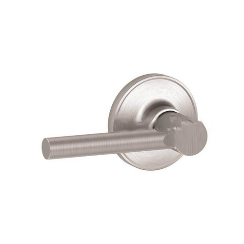 Broadway Lever Passage Lock with Adjustable Latch and Radius Strike Satin Chrome Finish