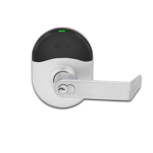 Wireless Cylindrical Lock with ENGAGE Technology, Storeroom Function, Rhodes Lever, FSIC Prep, Satin Chrome