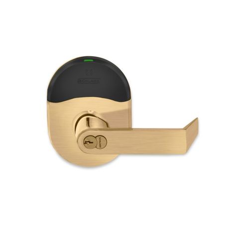 NDE Series Wireless Cylindrical Vandlgard Storeroom Lock Large Format Less Core Rhodes Lever Satin Bronze Finish