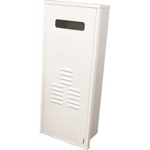 Universal Recess Box for High Efficiency and High Efficiency Plus Exterior Tankless Hot Water Heaters White