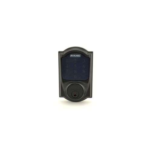 Camelot Electronic Touchscreen Deadbolt C Keyway with 12344 Latch and 10116 Strike Matte Black Finish