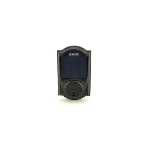 Schlage Residential BE469NX CAM 622 Camelot Electronic Touchscreen Deadbolt C Keyway with 12344 Latch and 10116 Strike Matte Black Finish