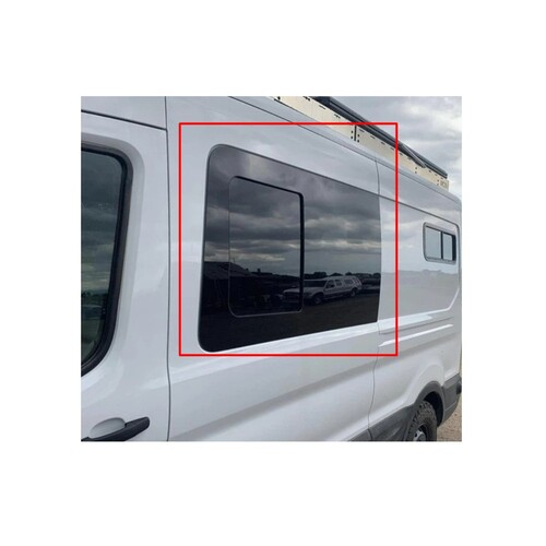 AM Auto FT14-LS1-FHSS P-L Window For Full Size Ford Transit First Driver Side Half-Slider Glass With Screen Long (148")