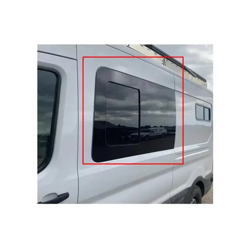 AM Auto FT14-LS1-FHSS P-L Window For Full Size Ford Transit First Driver Side Half-Slider Glass With Screen Long (148")