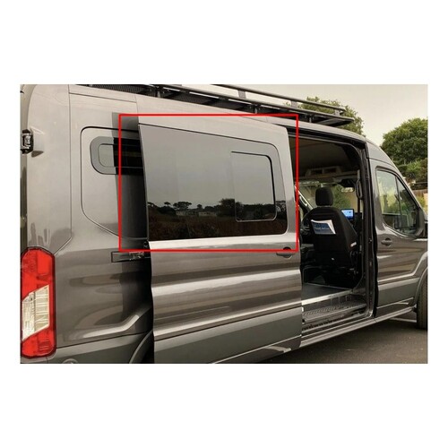 AM Auto FT14-RS1-FHSS P-L Window For Full Size Ford Transit First Passenger Side Half-Slider Glass With Screen Long (148")