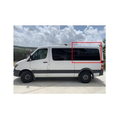 AM Auto MS06-L2M P Window For Mercedes Sprinter - Year 2007-Present Second Driver Side Fixed Glass / Privacy Medium (144")
