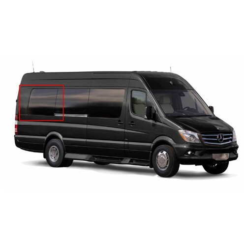 AM Auto MS06-R3L P Window For Mercedes Sprinter - Year 2007-Present Third Passenger Side Fixed Glass / Privacy Long (170")