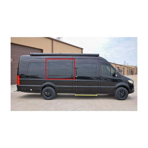 AM Auto MS06-RS2L P Window For Mercedes Sprinter - Year 2007-Present Second Passenger Side Sliding Door Glass / Privacy Long (170")