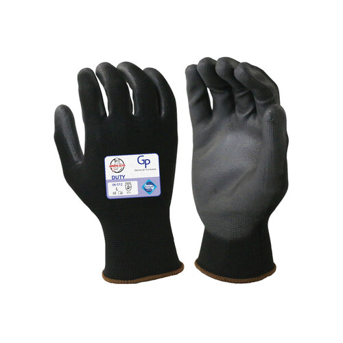 Armor Guys 06-012-XL GP - Black Nylon Work Gloves - ENN 388 Level 1 Cut  Resistance - Polyurethane Palm & Fingers Coating - 10.2 Length