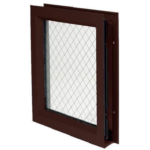 National Guard Products LFRA100DKBWGGT11812X12 12" x 12" Low Profile Self Attaching Lite Kit with Wired Glass and 1/8" Glazing Tape Dark Bronze Finish