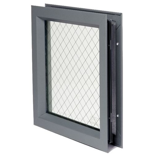 National Guard Products LFRA100WGGT1187X22 7" x 22" Low Profile Self Attaching Lite Kit with Wired Glass and 1/8" Glazing Tape Prime Coat Finish