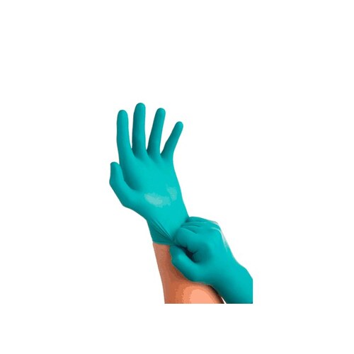 92-616 Blue Small Powder Free Disposable Gloves - Food Grade - 9" Length - Rough Finish - 3 mil Thick