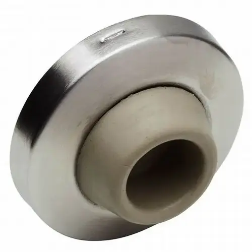 Wall Stop With Plastic Anchor Concave Rubber, With Drywall and Masonry Anchors, 619/US15 Satin Nickel