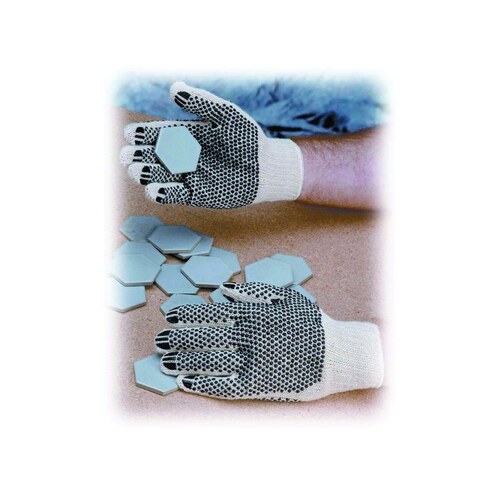 Small Seamless Knit Cotton/Polyester Gloves with Double Sided PVC Dot Grip - Regular Weight - pack of 12