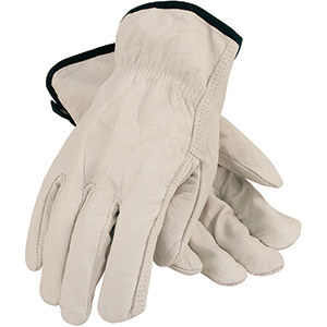PIP 68-105/M Medium Economy Grade Top Grain Cowhide Leather Drivers Glove Straight Thumb - pack of 12