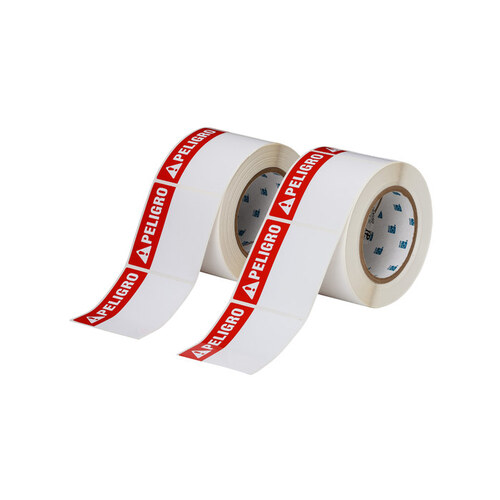 White Polyester Die-Cut Thermal Transfer Printer Label Roll - 3" Width - 3" Height - B-483