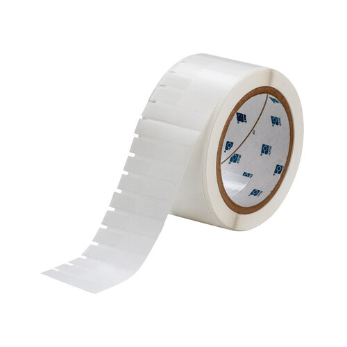 Clear / White Polyester Die-Cut Thermal Transfer Printer Label Roll - 0.375" Width - 1.8" Height - B-461