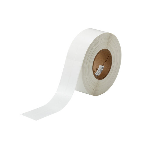 Clear / White Polyester Die-Cut Thermal Transfer Printer Label Roll - 1" Width - 5.25" Height - B-461
