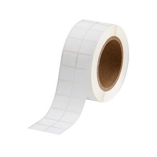 White Polyester Die-Cut Thermal Transfer Printer Label Roll - 0.75" Width - 0.9" Height - B-488