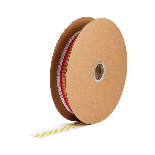 Yellow Polyolefin Die-Cut Thermal Transfer Printer Sleeve - 0.667" Width - 0.829" Height - 0.25" Min Wire Dia to 0.45" Max Wire Dia - Single-Side Printable - B-7642