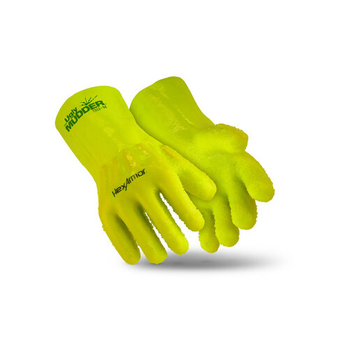7212 Yellow 10 PVC/Nitrile Supported Chemical-Resistant Gloves - ANSI A4 Cut Resistance - PVC-Nitrile Full Coverage Coating - 13" Length - Rough Finish