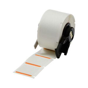 Brady 150092 M61-19-494-OR Orange / White Polyester Thermal Transfer Printable Labels - 1
