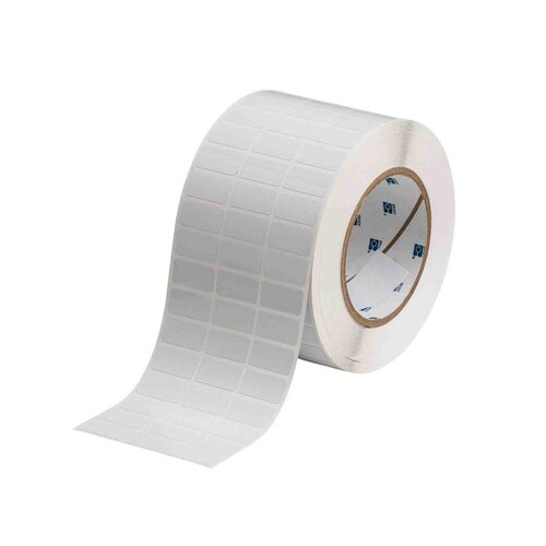 THT-5-718-10 White Polyimide Die-Cut Thermal Transfer Printer Label Roll - 1" Width - 0.5" Height - B-718