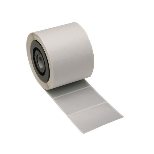 Silver Polyester Die-Cut Thermal Transfer Printer Label Roll - 3" Width - 2" Height - B-438