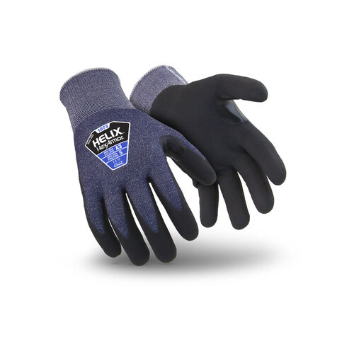 HexArmor 1073L (9) Blue/Black Large HPPE/Fiberglass Knit CutResistant Gloves ANSI A3 Cut