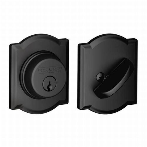 Camelot Single Cylinder Deadbolt C Keyway with 12287 Latch and 10116 Strike Matte Black Finish