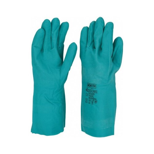 132G Green 10 Nitrile Unsupported Chemical-Resistant Gloves - 13" Length - 15 mil Thick