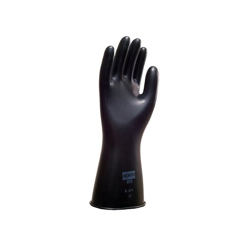 B174 Black 11 Butyl Unsupported Chemical-Resistant Gloves - 14" Length - Smooth Finish - 17 mil Thick